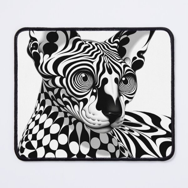 Item preview, Sphynx cat in the 1960s Op Art style designed and sold by hiddenlayers.