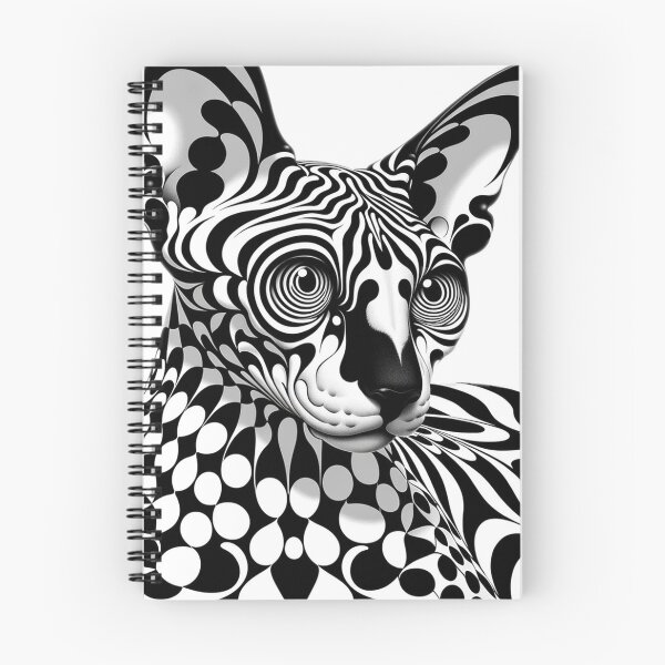 Item preview, Gato Sphynx al estilo Op Art de los años 60 designed and sold by hiddenlayers.