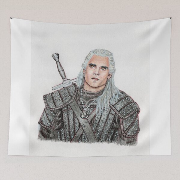 Item preview, Portrait of Henry Cavill as The Witcher Geralt of Rivia designed and sold by MariaCameliaArt.