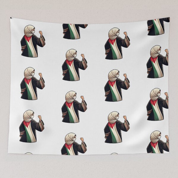 Item preview, Strong Gaza Palestinian Hijab Women Fighting  designed and sold by Asma-Musleh.