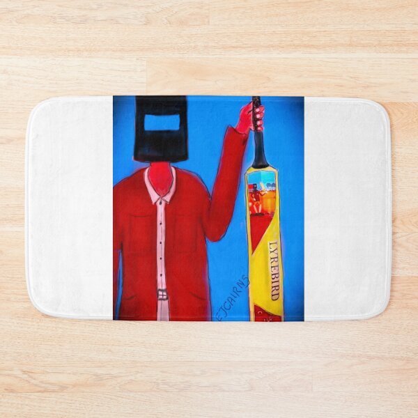 Item preview, Ned Kelly holding his lyrebird cricket bat designed and sold by EJCairns.