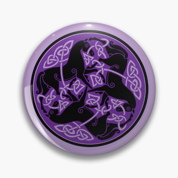 Item preview, Black Celtic Horse Triskele with Purple Knotwork designed and sold by DappledMoon.