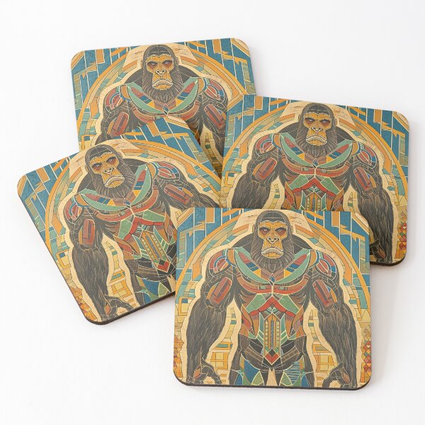 Item preview, Mechanical Gorilla Guardian - Geometric Art Deco Inspired Illustration designed and sold by Nicholas Panek.