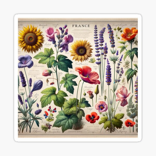 Item preview, Native French Flowers, Botanical Artwork designed and sold by ArtfulMiller.