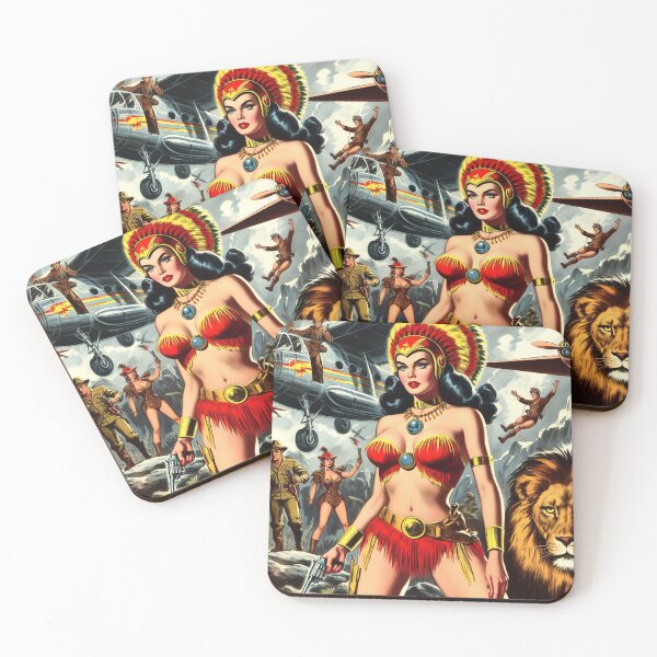 Item preview, Vintage Pulp Warrior Girl designed and sold by PulpVintage.