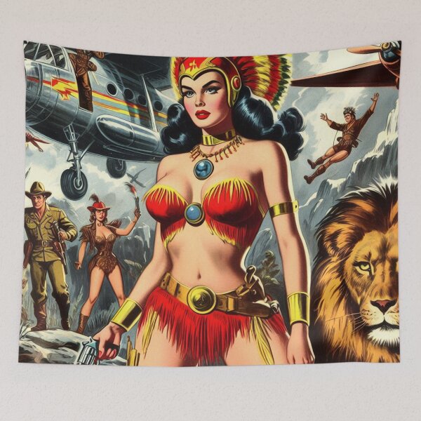 Item preview, Vintage Pulp Warrior Girl designed and sold by PulpVintage.