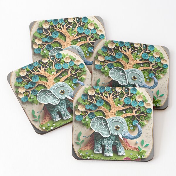 Artikelvorschau, Niedlicher Elefant aus Papier geschnitten und gerollt entworfen und verkauft von creativekrish.