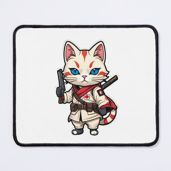 Item preview, Cute Cream cat assassin samurai Japan designed and sold by KorArtStudio.