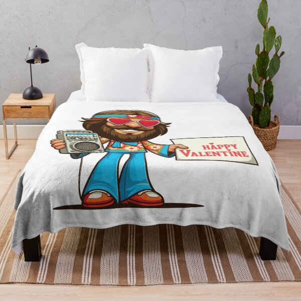 Item preview, Personaje retro sosteniendo la radio, deseando el amor de San Valentín. designed and sold by 271Studio.