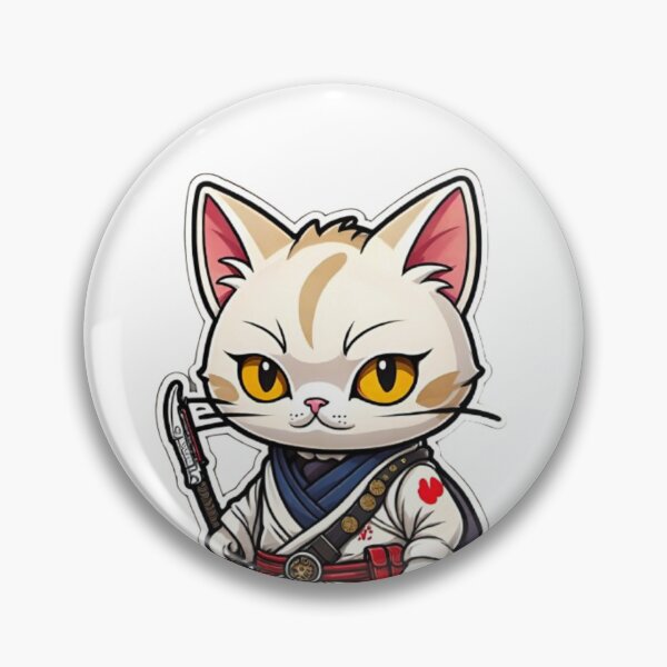 Item preview, Cute Cream cat assassin samurai in Japan designed and sold by KorArtStudio.