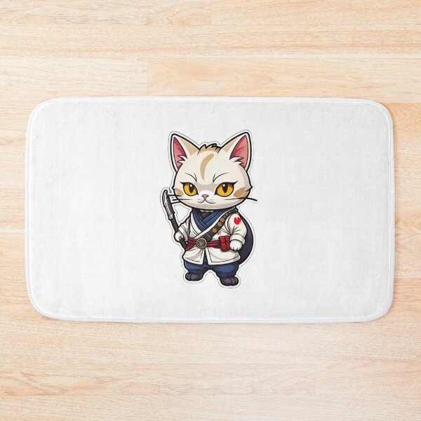 Item preview, Cute Cream cat assassin samurai in Japan designed and sold by KorArtStudio.