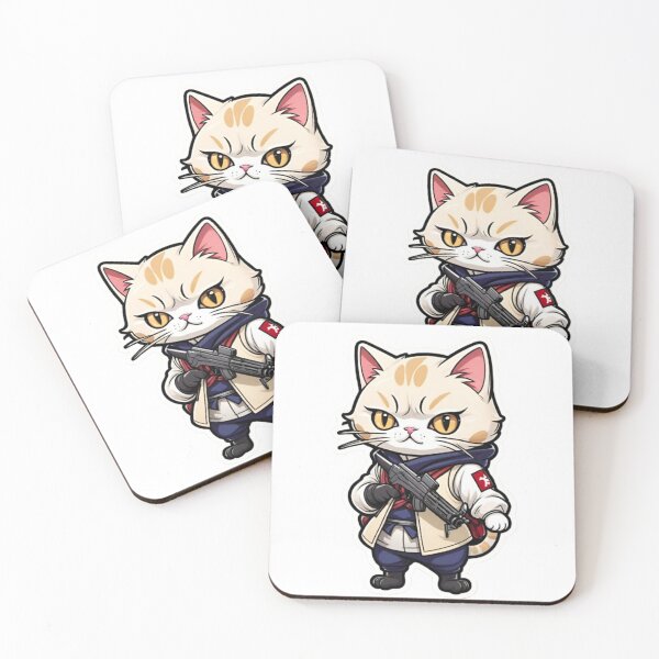 Item preview, Cool Cream cat assassin samurai in Japan designed and sold by KorArtStudio.