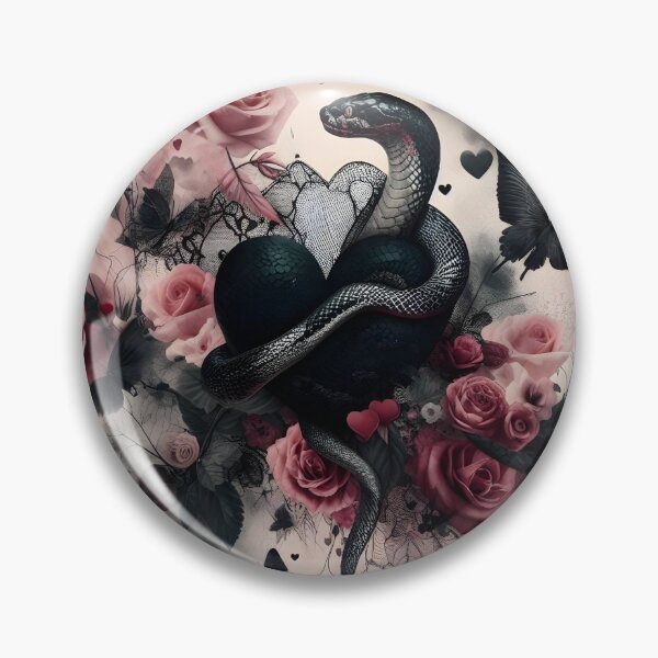 Item preview, Snake Wrapped Around Heart With Roses designed and sold by VTZ designs.