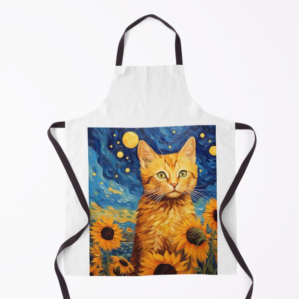 Artikelvorschau, Bärtige Sonnenblumen: Eine verspielte Katze inmitten von Van Goghs Garten entworfen und verkauft von Silver Medal.