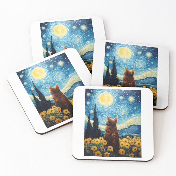 Item preview, Sunflower Serenade with Van Gogh's Cat: Tribute to Master's Work designed and sold by Silver Medal.