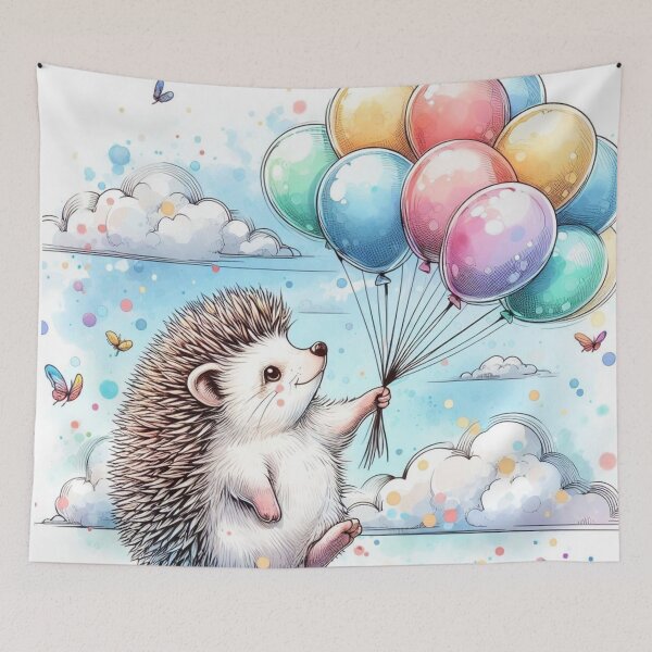Item preview, Hedgehog and balloon. designed and sold by growing-mom.