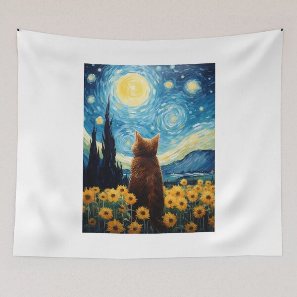 Item preview, Sunflower Serenade with Van Gogh's Cat: Tribute to Master's Work designed and sold by Silver Medal.