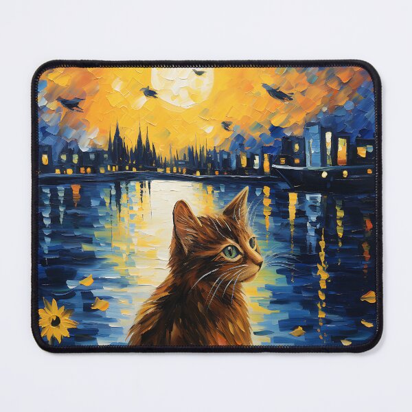 Item preview, Feline Flourish in Van Gogh's Legacy: Timeless Sunflower Elegance designed and sold by Silver Medal.