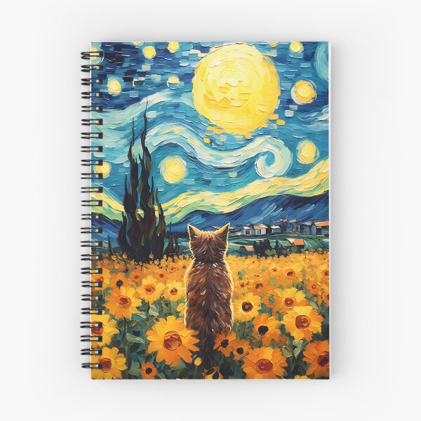 Item preview, Sunflower Sonata with a Vintage Cat Muse: An Homage to Van Gogh's Vision designed and sold by Silver Medal.