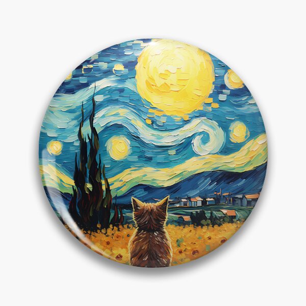 Item preview, Sunflower Sonata with a Vintage Cat Muse: An Homage to Van Gogh's Vision designed and sold by Silver Medal.