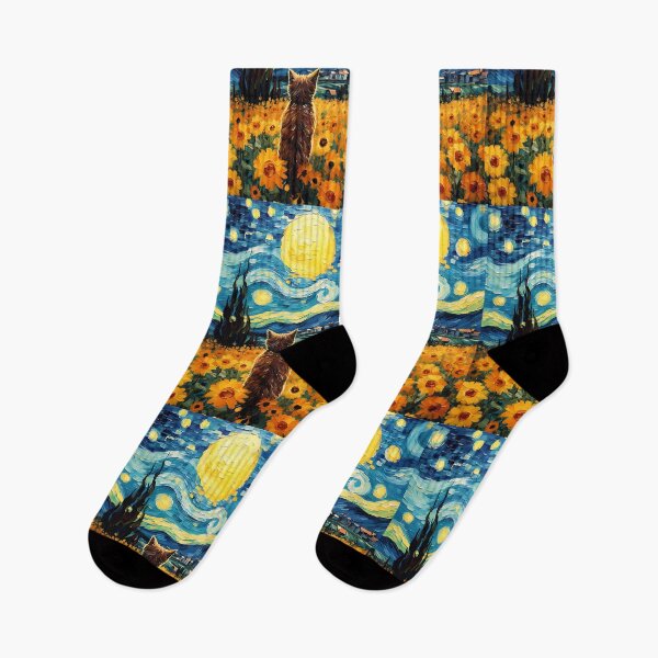 Item preview, Sunflower Sonata with a Vintage Cat Muse: An Homage to Van Gogh's Vision designed and sold by Silver Medal.
