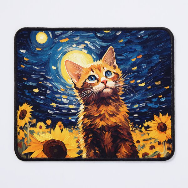 Item preview, Painterly Paws Amidst Lush Sunflowers: A Cat's Homage to Van Gogh's Fields designed and sold by Silver Medal.