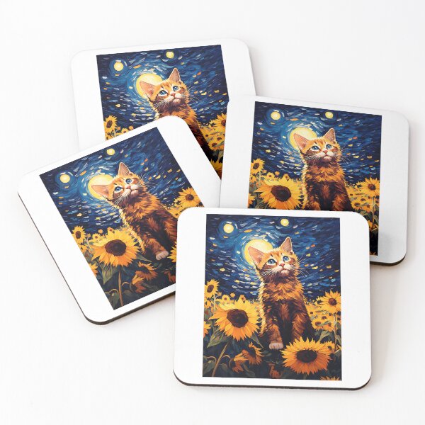 Item preview, Painterly Paws Amidst Lush Sunflowers: A Cat's Homage to Van Gogh's Fields designed and sold by Silver Medal.