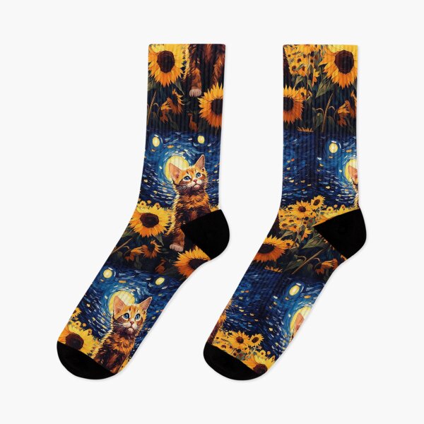 Item preview, Painterly Paws Amidst Lush Sunflowers: A Cat's Homage to Van Gogh's Fields designed and sold by Silver Medal.