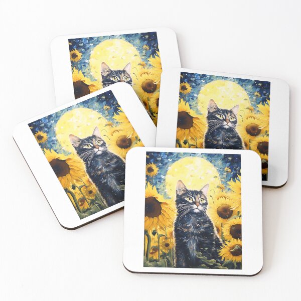 Item preview, Contemporary Cat Amongst Sunflower Classics: A Nod to Van Gogh's Passion designed and sold by Silver Medal.