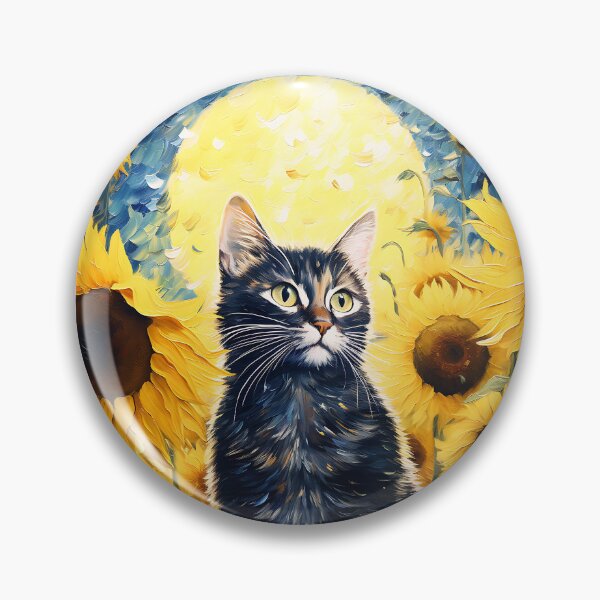 Item preview, Contemporary Cat Amongst Sunflower Classics: A Nod to Van Gogh's Passion designed and sold by Silver Medal.