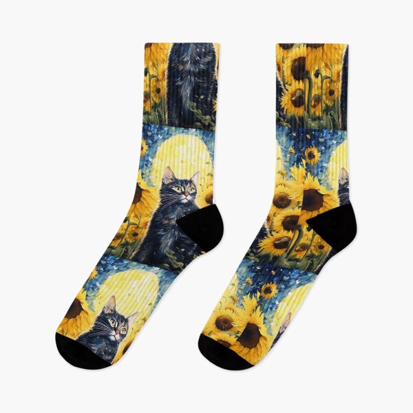 Item preview, Contemporary Cat Amongst Sunflower Classics: A Nod to Van Gogh's Passion designed and sold by Silver Medal.