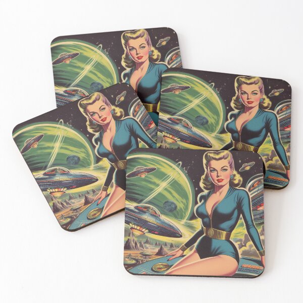 Item preview, Vintage Sci-Fi Space Pin Up designed and sold by PulpVintage.