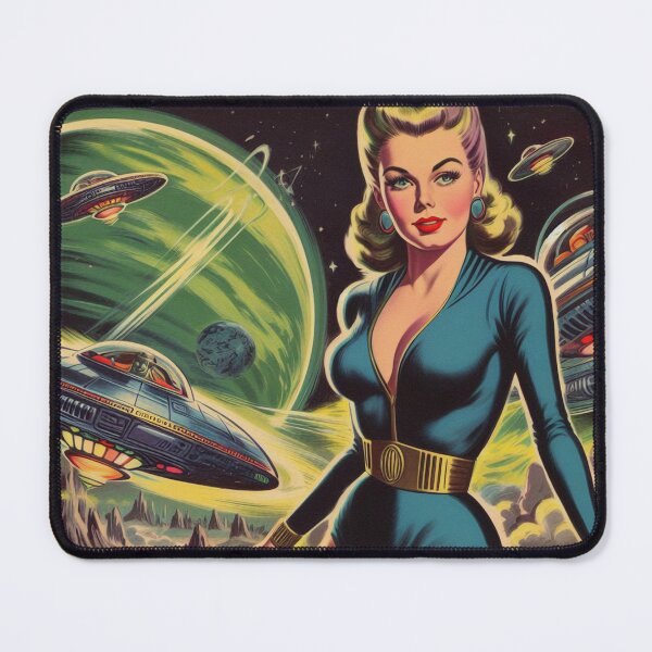 Item preview, Vintage Sci-Fi Space Pin Up designed and sold by PulpVintage.