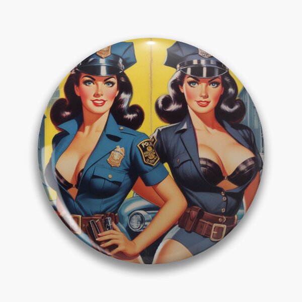 Item preview, Hot Cops Pin Up designed and sold by PulpVintage.