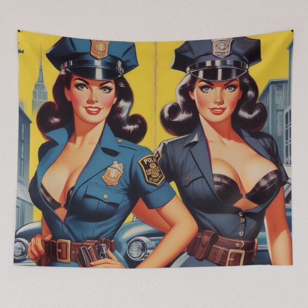Item preview, Hot Cops Pin Up designed and sold by PulpVintage.