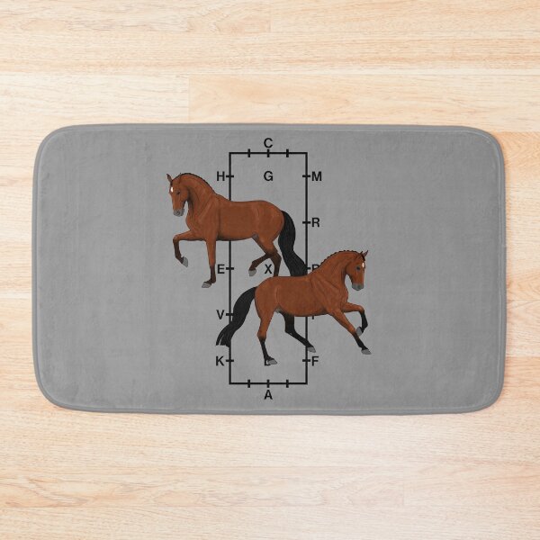 Item preview, Bay Warmblood Horses with Dressage Arena in Background designed and sold by DappledMoon.