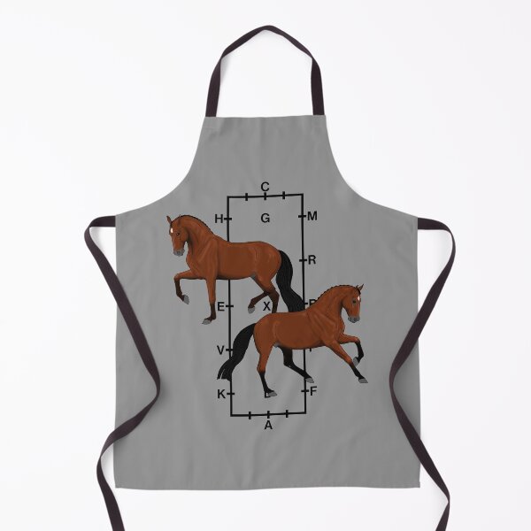 Item preview, Bay Warmblood Horses with Dressage Arena in Background designed and sold by DappledMoon.