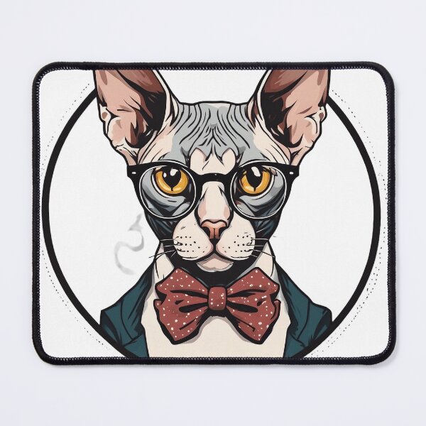 Item preview, Sphynx Cat in Glasses and Bow Tie designed and sold by DarkHues.