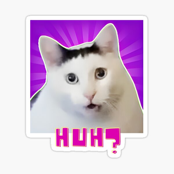 huh cat meme viral huh? meme Sticker for Sale by joy4shirt