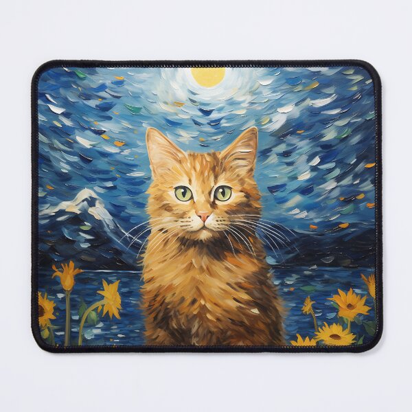 Item preview, Splashed Hues & Feline Moods: Van Gogh's Sunflowers Reimagined designed and sold by Silver Medal.
