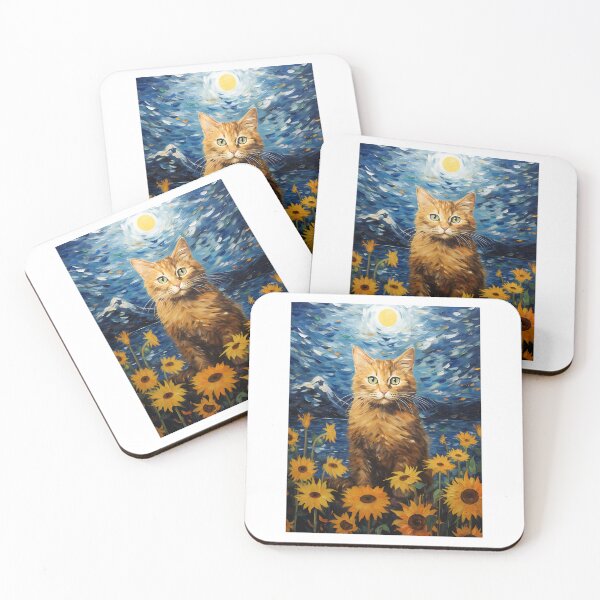 Item preview, Splashed Hues & Feline Moods: Van Gogh's Sunflowers Reimagined designed and sold by Silver Medal.