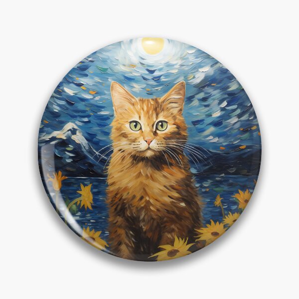Item preview, Splashed Hues & Feline Moods: Van Gogh's Sunflowers Reimagined designed and sold by Silver Medal.