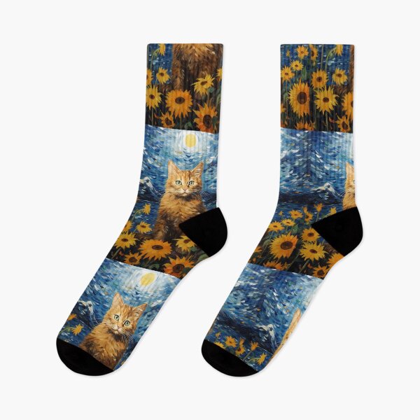 Item preview, Splashed Hues & Feline Moods: Van Gogh's Sunflowers Reimagined designed and sold by Silver Medal.