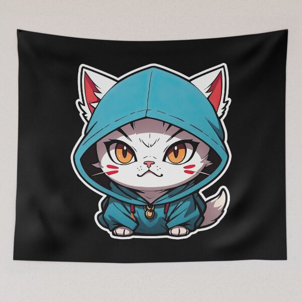 Item preview, Cat Assassin, Chibi, Manga, Anime, Cat Lovers Funny designed and sold by Porcupine Tees ⭐⭐⭐⭐⭐.