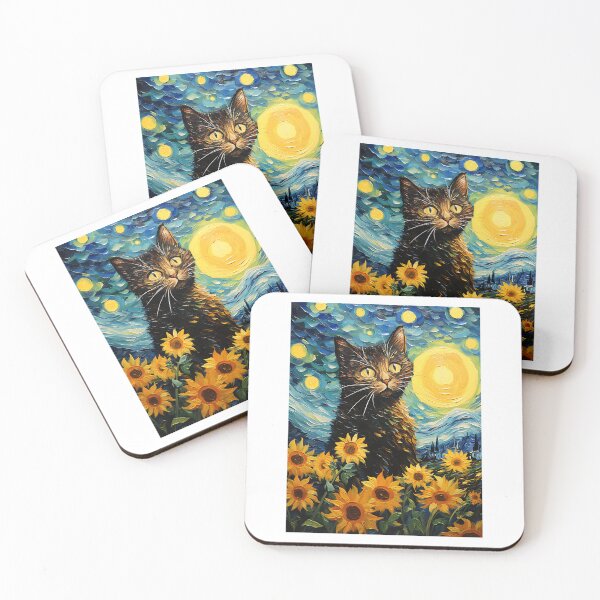 Item preview, Floral Felines & Artful Echoes: Celebrating Van Gogh's Sunflower Tapestry designed and sold by Silver Medal.