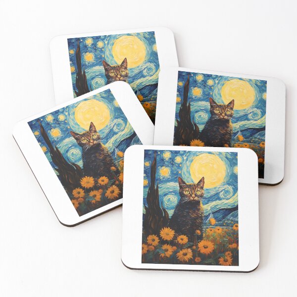 Item preview, Sunflower Whispers & Purring Companions: Van Gogh's Art Meets Cat Elegance designed and sold by Silver Medal.