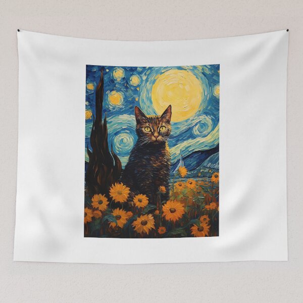 Item preview, Sunflower Whispers & Purring Companions: Van Gogh's Art Meets Cat Elegance designed and sold by Silver Medal.