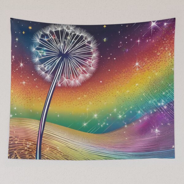 Item preview, cosmic dandelion on the rainbow universe designed and sold by JangmiHorang.