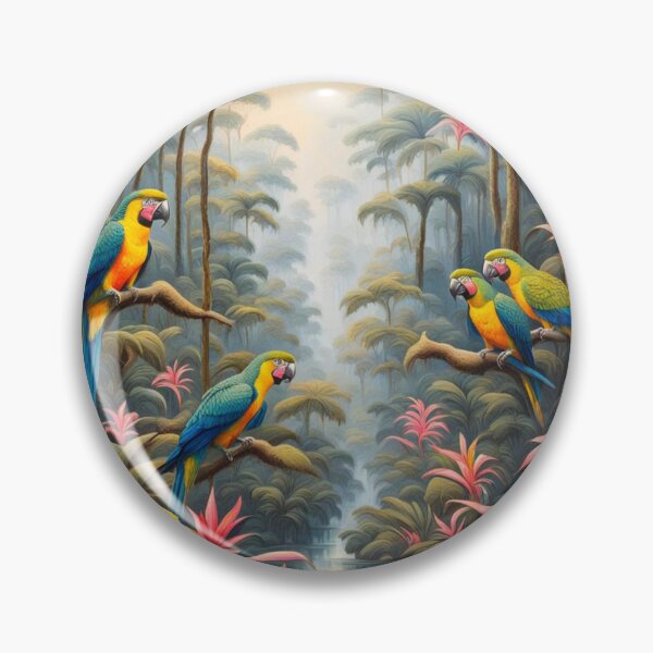 Item preview, Parrots in jungle by river designed and sold by JackFreestone.