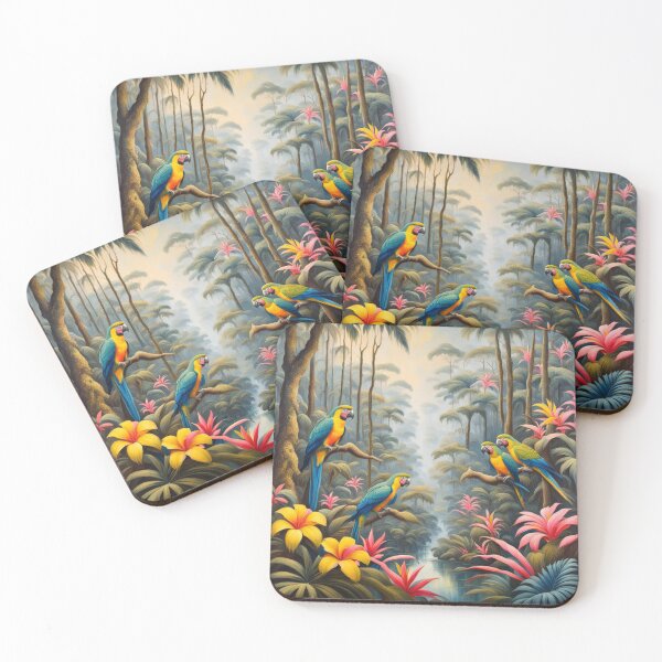 Item preview, Parrots in jungle by river designed and sold by JackFreestone.